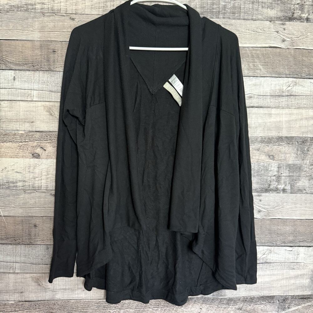 Athleta Women's Open Front Cardigan Sweater Size S Black Soft Modal Boho